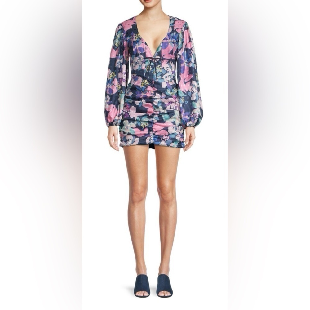 For Love & Lemons Wyatt Long-Sleeve Printed Mini Dress - Picture 9 of 17
